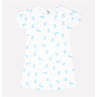 Сорочка для девочки Crockid К 1145 голубые зайки на белом